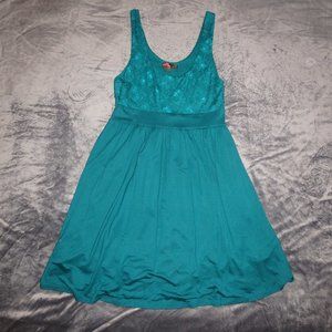 Emerald Green Lace Baby Doll Dress